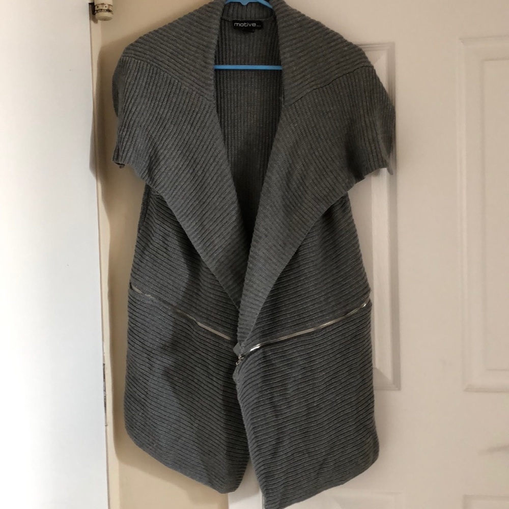 Gray sweater vest